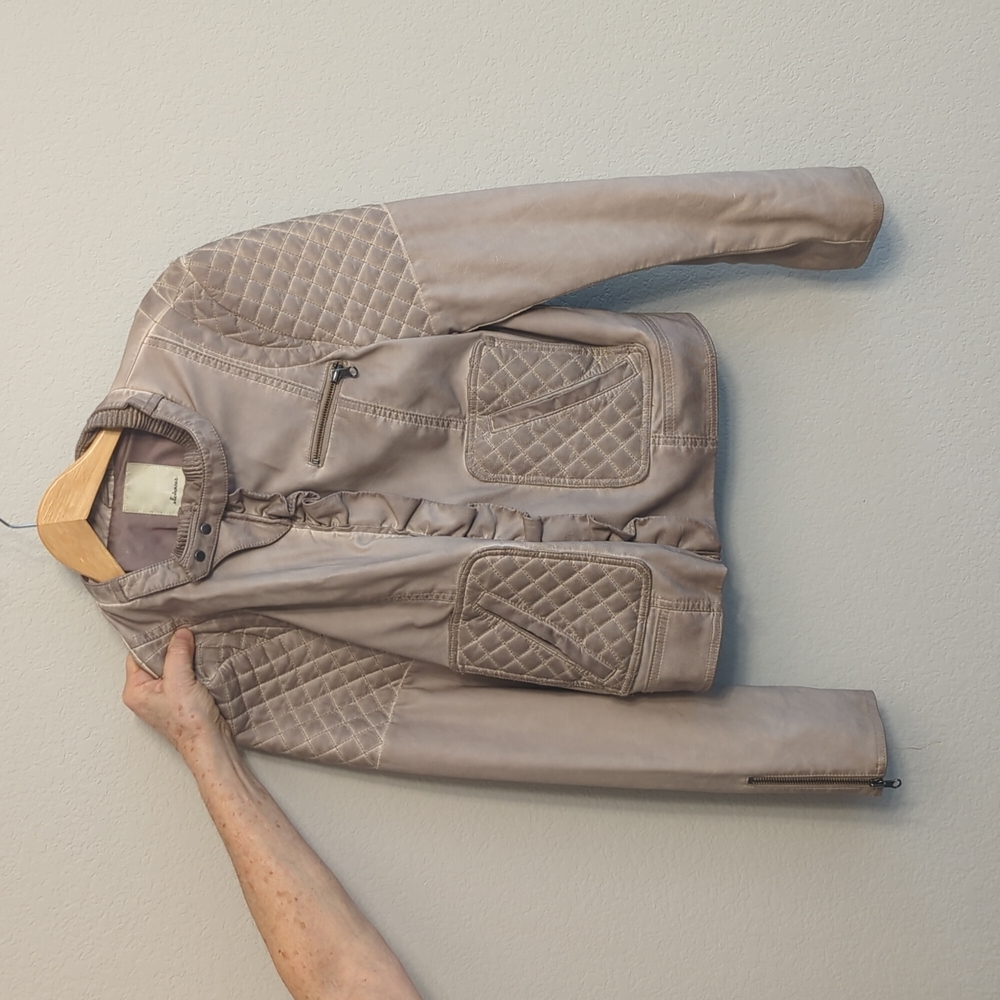 Elevenses Tan Leather-Like Jacket